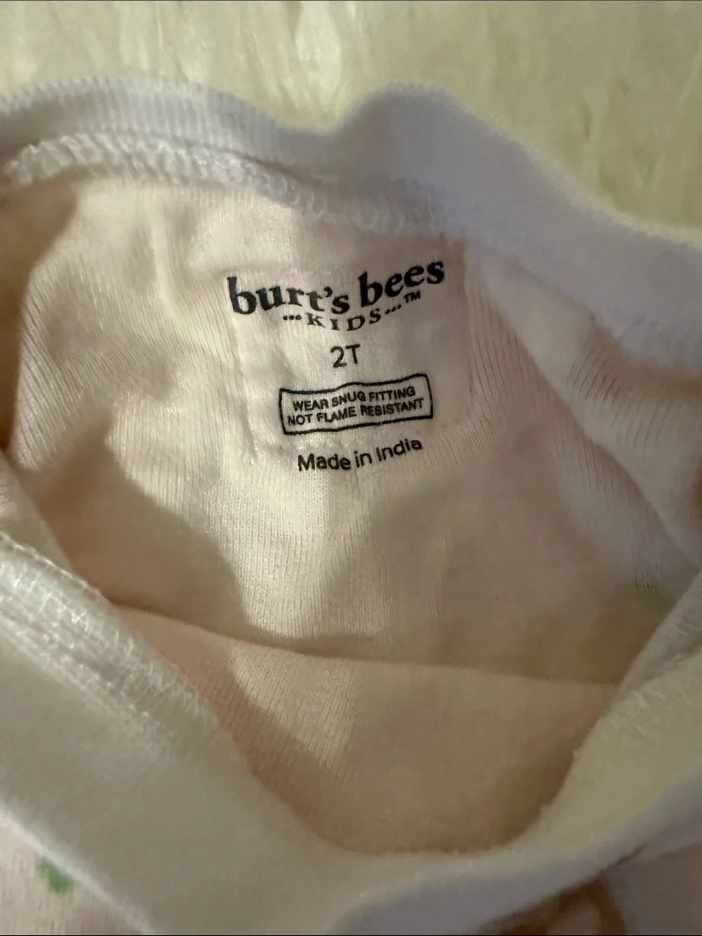 Burt's Bees Girls Ice Cream & Horse Pajama Set - Pink, Cream, Green (💯% cotton)